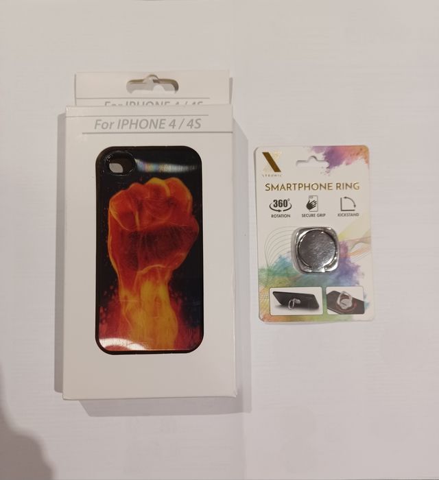 Etui pokrowiec plecki do Apple IPhone 4/4S i uchwyt pierścień na palec