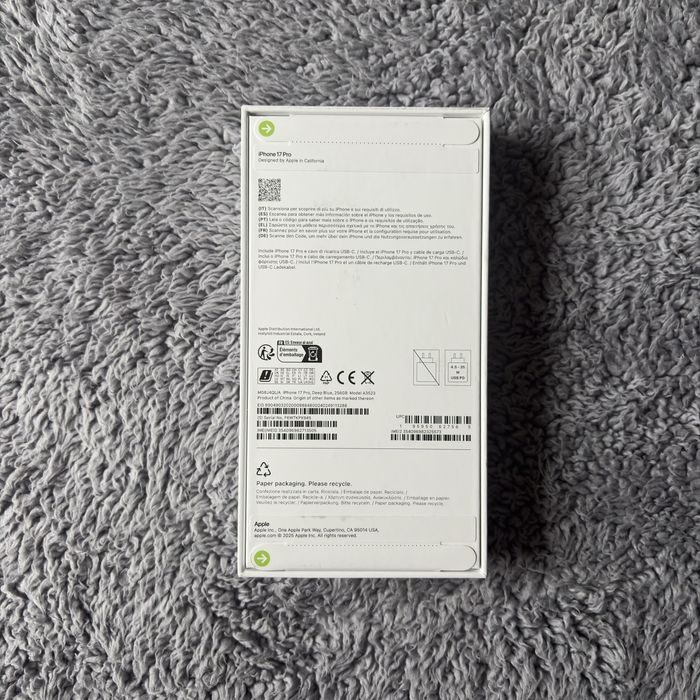 iPhone 17 Pro Deep Blue 256GB - 1349€ na apple store - Selado