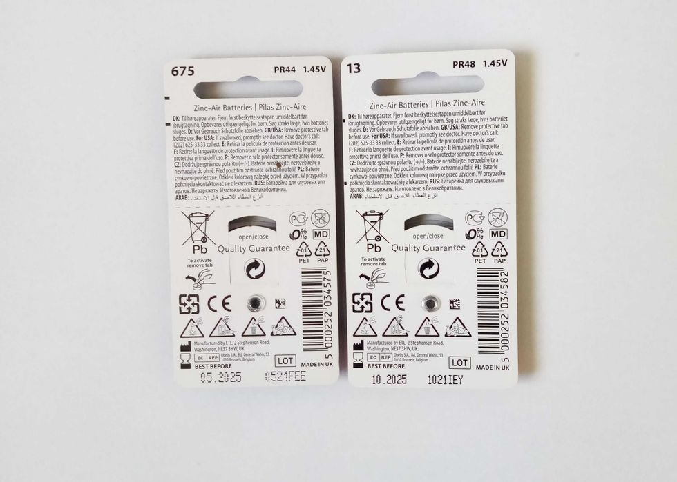 батарейки для слуховых аппаратов