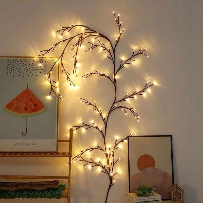 dekoracyjne gałązki diy led światełka przytulna ciepła biel usb 1.8m