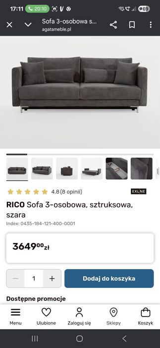 Kanapa Sofa Rico 3-osobowa Agata Meble