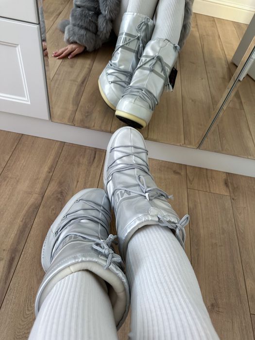 Szare srebrne śniegowce buty zimowe moon boot 35/38