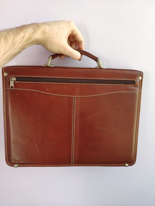 Шкіряний портфель-сумка Victor з кодовим замком