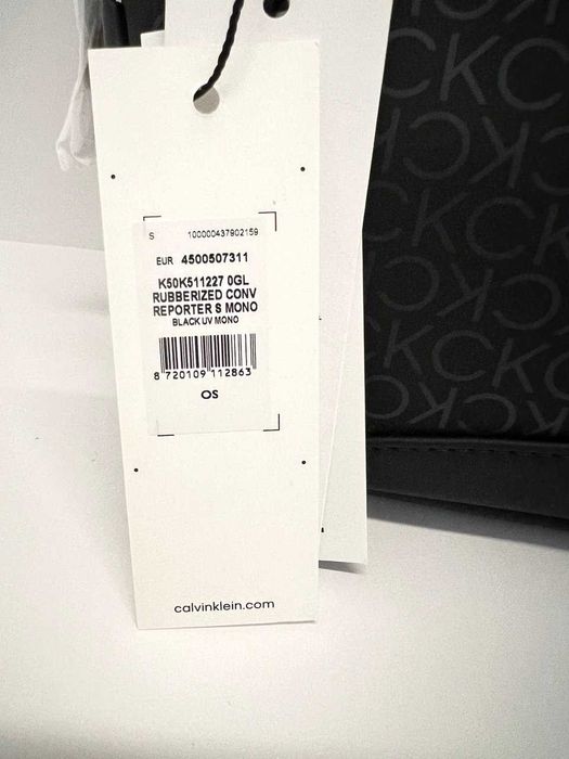 Сумка Calvin Klein Monogram Messenger | TOTAL BLACK (прорезинена) гарної якості