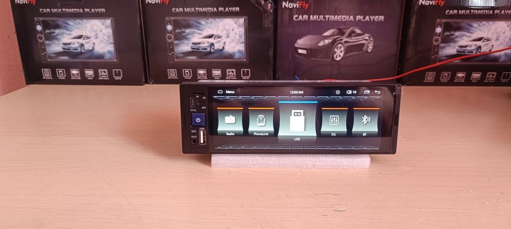 1DIN Магнітола 6.86" CarPlay / Android Auto | 1280×480 | BT | Камера