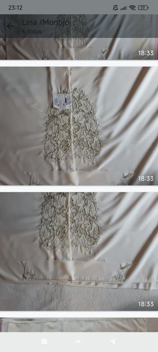 Corte de seda bordado para blusa com Bordado da Madeira com selo de au