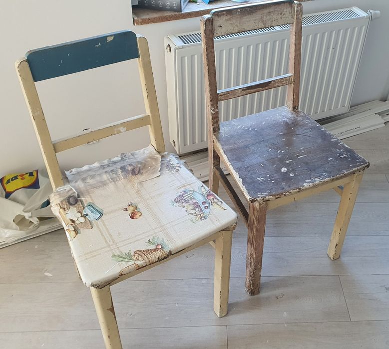 Krzesła vintage decoupage