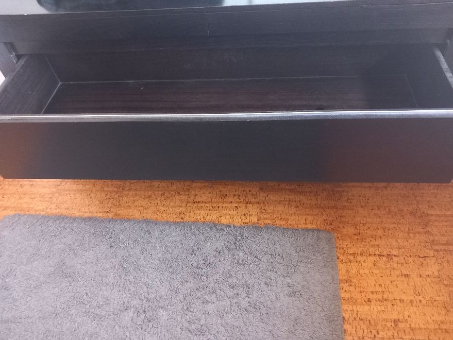 Cómoda E Mesinhas de Cabeceira de Quarto Madeira Maciça Preta
