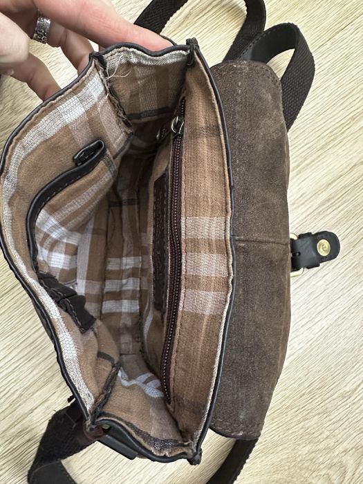 Шоколадна сумка кросбоді, натуральна шкіра