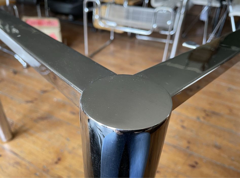 Stół do jadalni ze szklanym blatem mid century