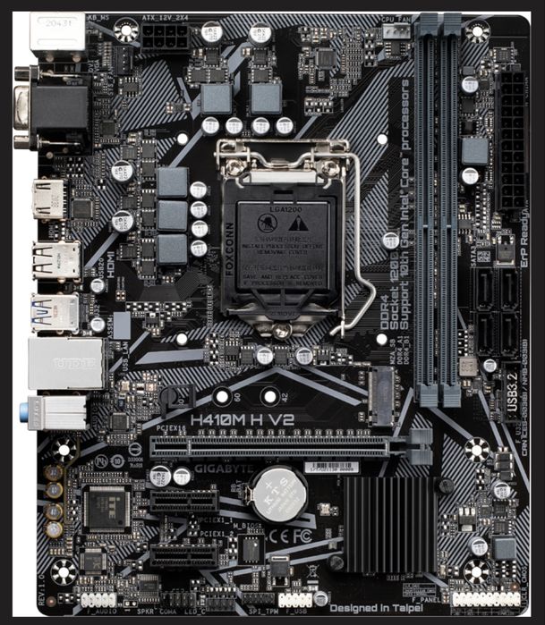 Материнская плата Gigabyte H410 H V2 (s1200, Intel H470, PCI-Ex16)