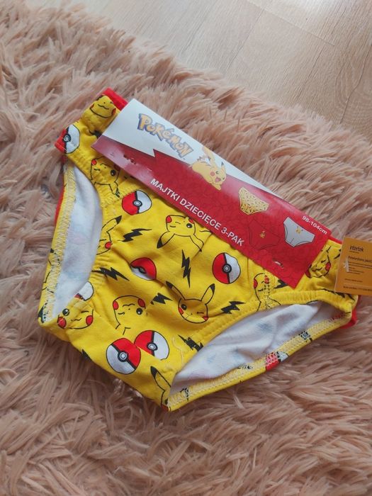 Nowe majtki slipy dla chłopca Pokemon Pikachu r. 104/110 3szt