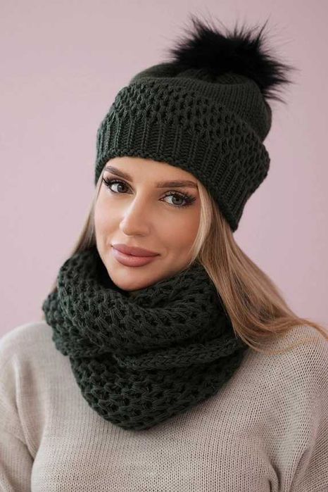 Zimowe komplety damskie czapka komin polska produkcja PLK4