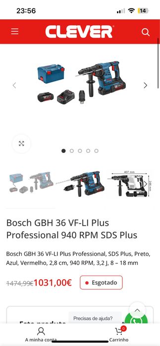 Berbequim Bosch Professional GBH 36 V-LI Plus HEAVY DUTY