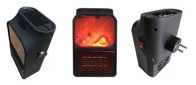 Обогреватель электрический 1000Вт камин печка калорифер с пультом