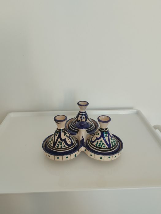 Conjunto triplo de mini tajines Marroquinos (vintage)