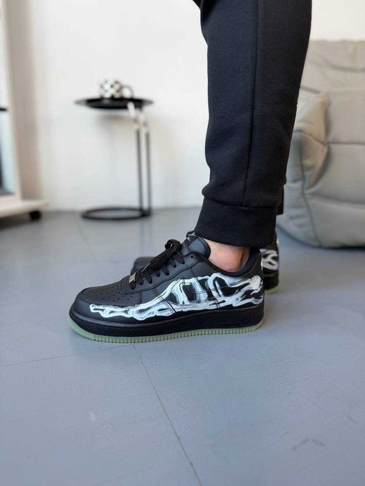 Nike Air Force 1 Low Skeleton QS Black, розміри 38–45
