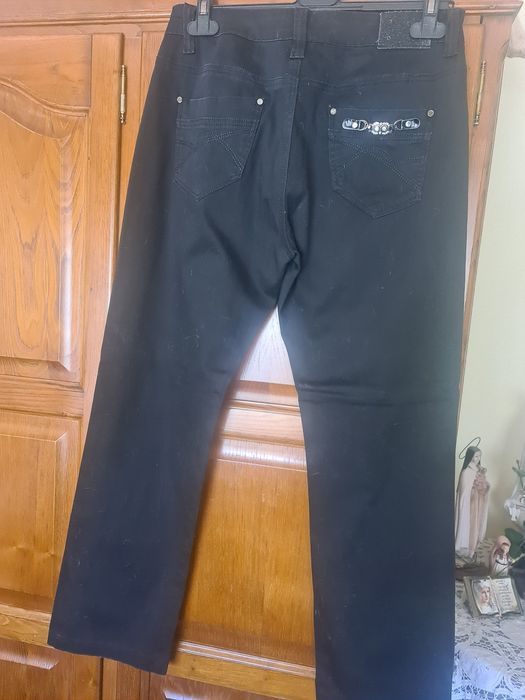 Calças de ganga pretas senhora