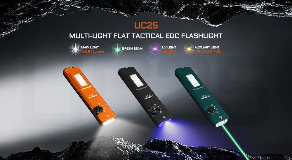 ACEBEAM UC25 Ліхтар Універсальний з Лазером, УФ, Магніт, 3100 Люмен