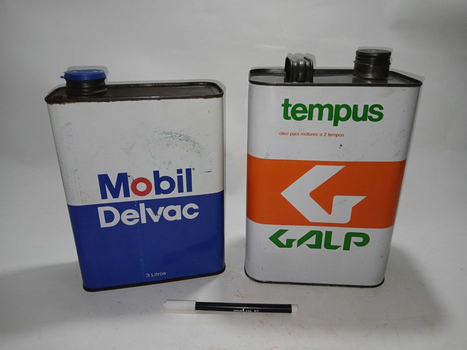Latas Oleo antigas - Mobil Delvac + Galp Tempus - Excelente condições