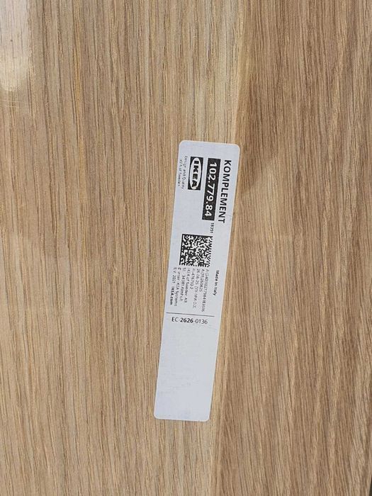 Prateleiras Ikea Komplement para armários PAX, efeito carvalho c/velatura branca, 100x58 cm. NOVAS, SEM USO.