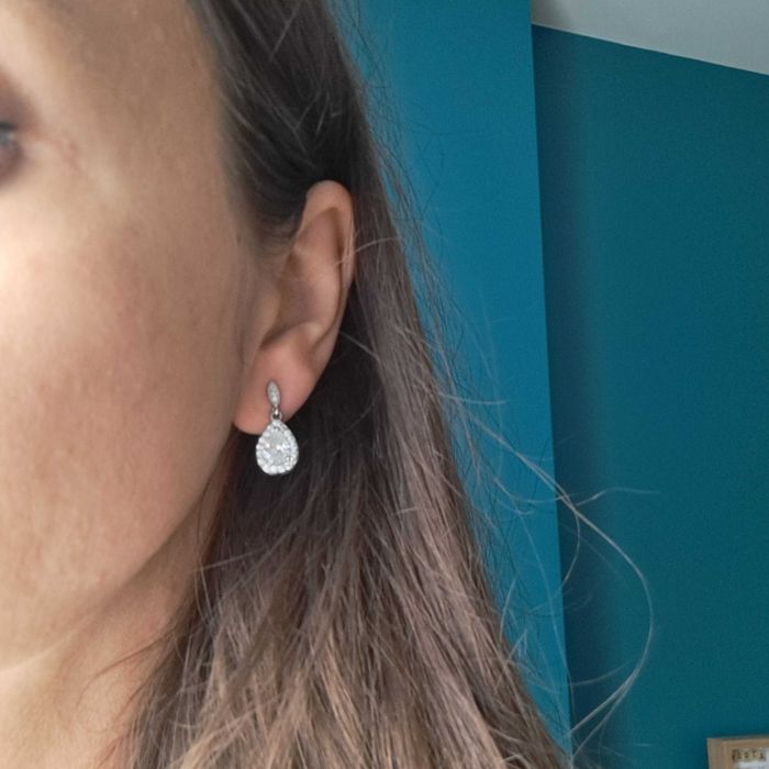 Grzebyk do włosów + kolczyki - piękny ślubny zestaw