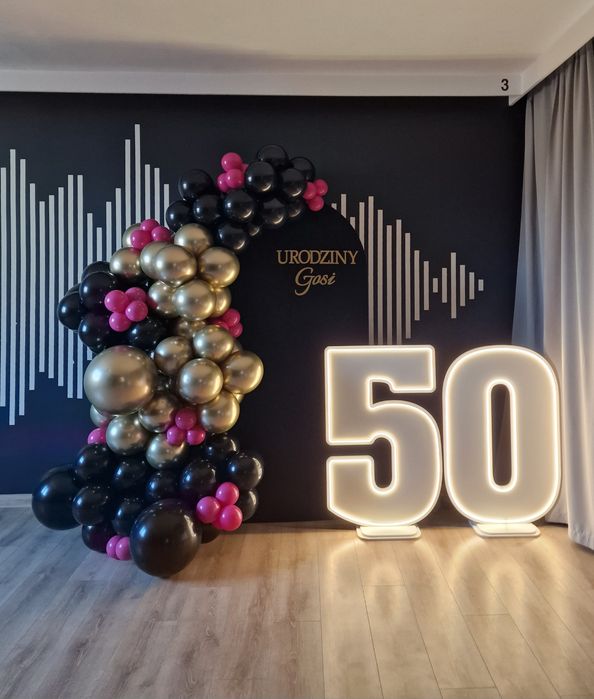 Ledowe cyfry 5 0, dekoracja okolicznościowe, oświetlenie