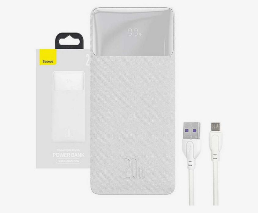 Powerbank Baseus Bipow 30000mAh 20W White OS Nowy