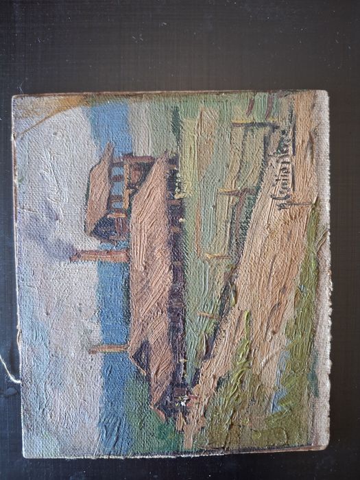 Pequeno quadro a óleo assinado