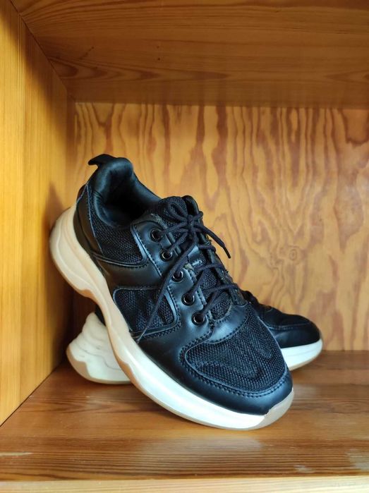 sneakersy grube spody skórzane sportowe  półbuty trzewiki adidasy