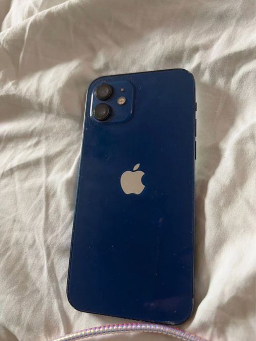 iPhone Apple 12 64 GB Niebieski | 77% Baterii | Face ID | Pudełko + Etui