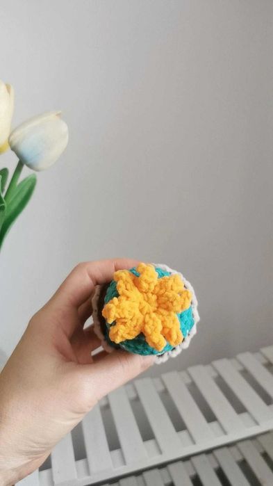 Kaktus na szydełku handmade, dekoracja, rękodzieło