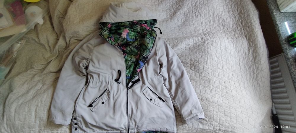 Kurtka płaszczyk damski wiosenny jesienny dwustronny