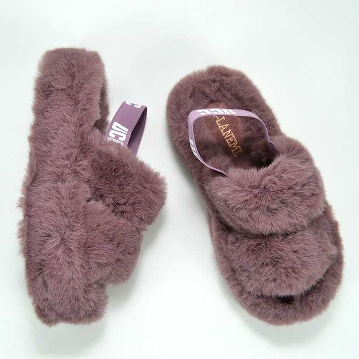 【HighWay】 Жіночі Босоніжки з хутром шльопки Босоножки с мехом сандалі