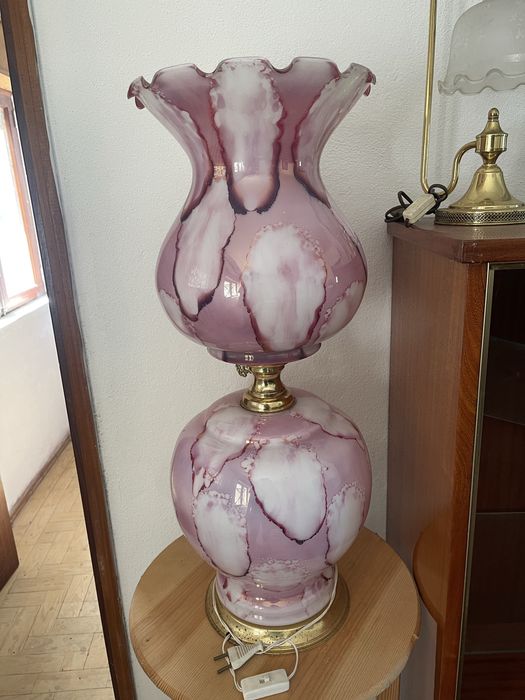 Candeeiro Vintage "Gone with the Wind" – Rosa Marmoreado (70cm)