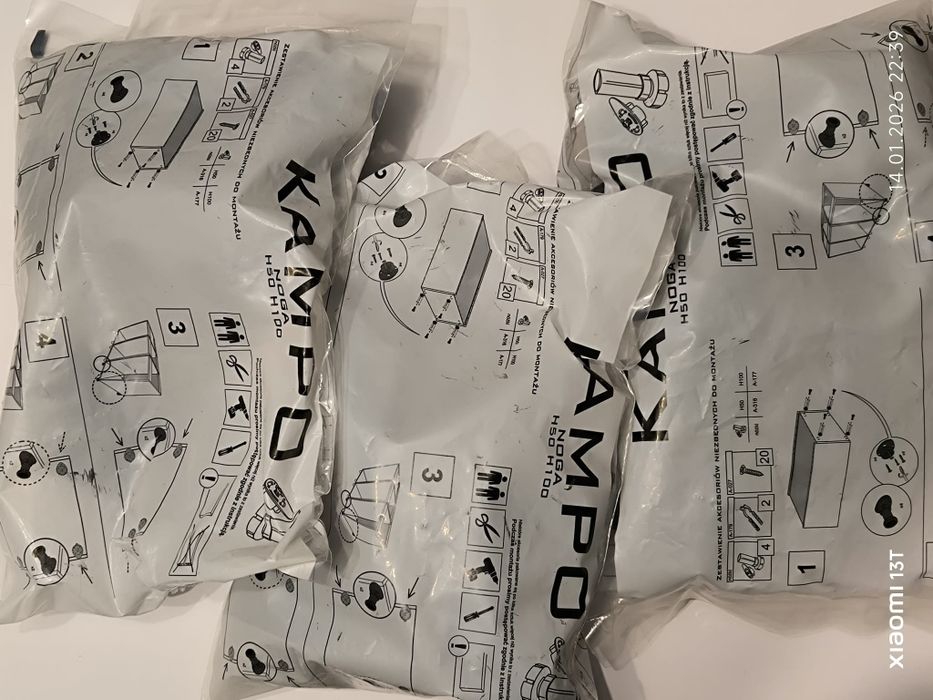 Nóżki, Nogi Kampo H100 12 szt.  do mebli kuchennych