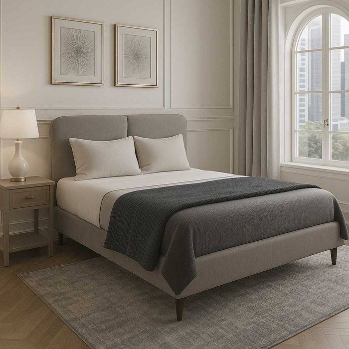 Łóżko Agata meble na wymiar tapicerowane wezgłowie wysokie nóżki 160