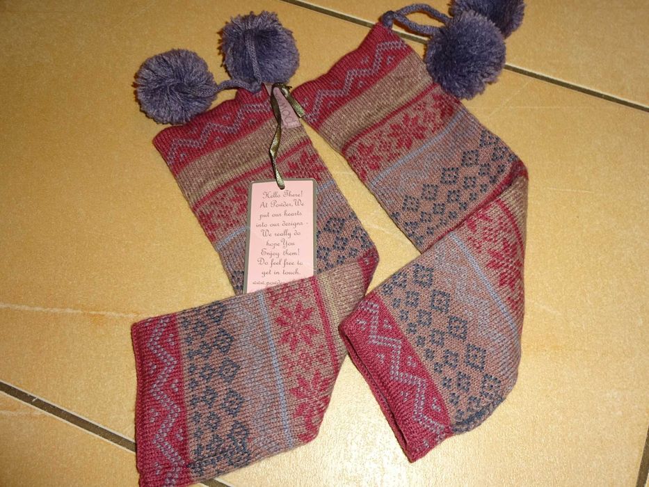 POWDER długie rękawiczki ocieplacze bez palców mitenki Fair Isle