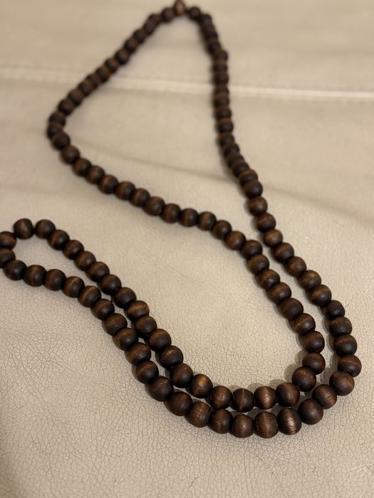 Korale drewniane brązowe dlugość 60 cm