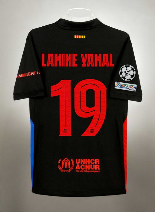 Koszulka dziecięca fc Barcelona 24/25 wyjazdowa Lamine Yamal 19 Liga Mistrzów  rozmiar 24
