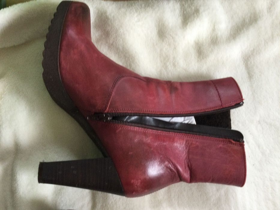 Buty damskie skóra - cieniowana botki 38