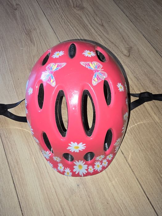 Kask Lazer dziewczęcy różowy w kwiatki