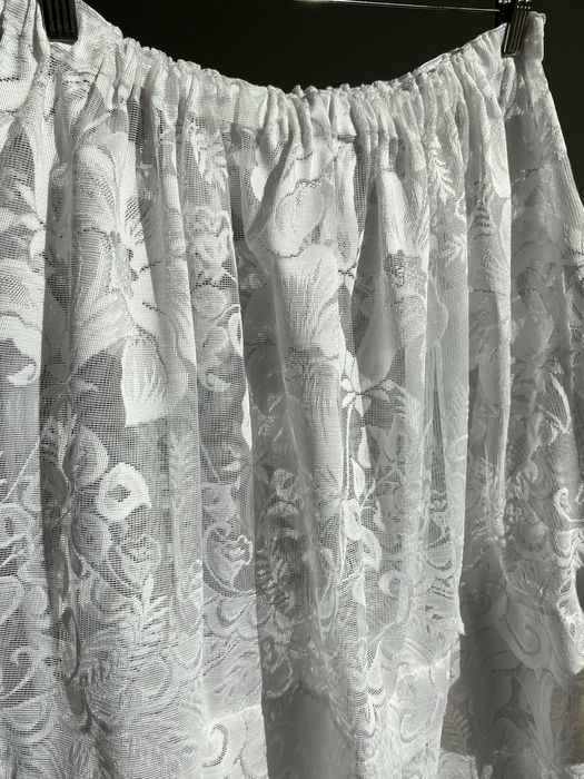 Koronkowa spódnica handmade upcycling unikat z firanki boho chic