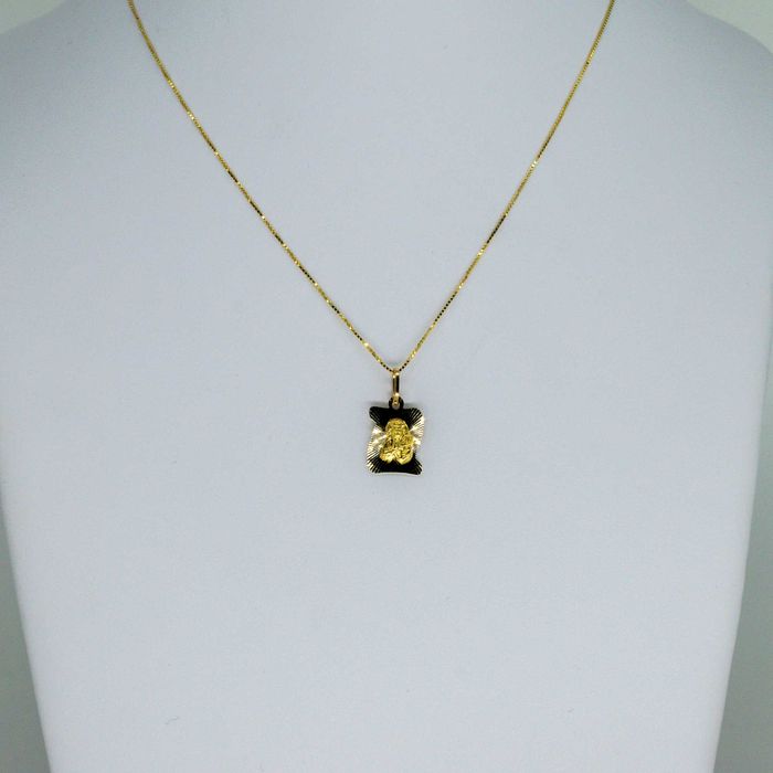 zestaw złota 585 łańcuszek + medalik 1,81g 45cm NOWY CHRZEST KOMUNIA