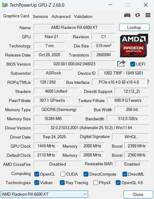 Karta graficzna ASROCK Radeon RX 6800XT Taichi X OC