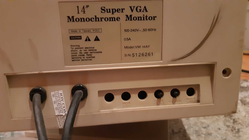 monitor TVS VM-14AF 14 cali monochrome