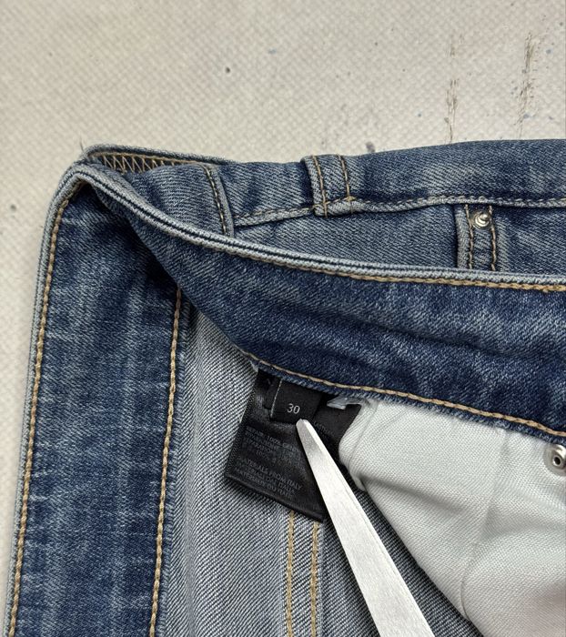 AMIRI MX1 Jeans Blue Denim джинси Амірі сині з шкіряними вставками