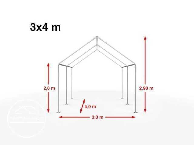 3x4 m Namiot imprezowy PE 450 szaro-biały gratis wysyłka