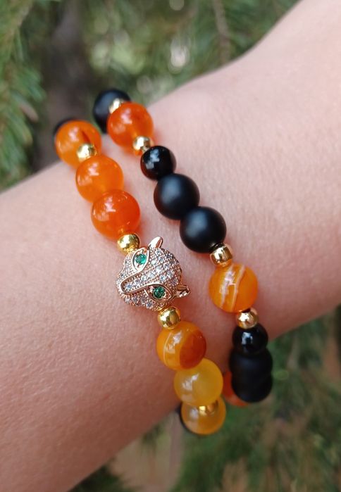 Bransoletki 2w1 z kamienia naturalnego Handmade