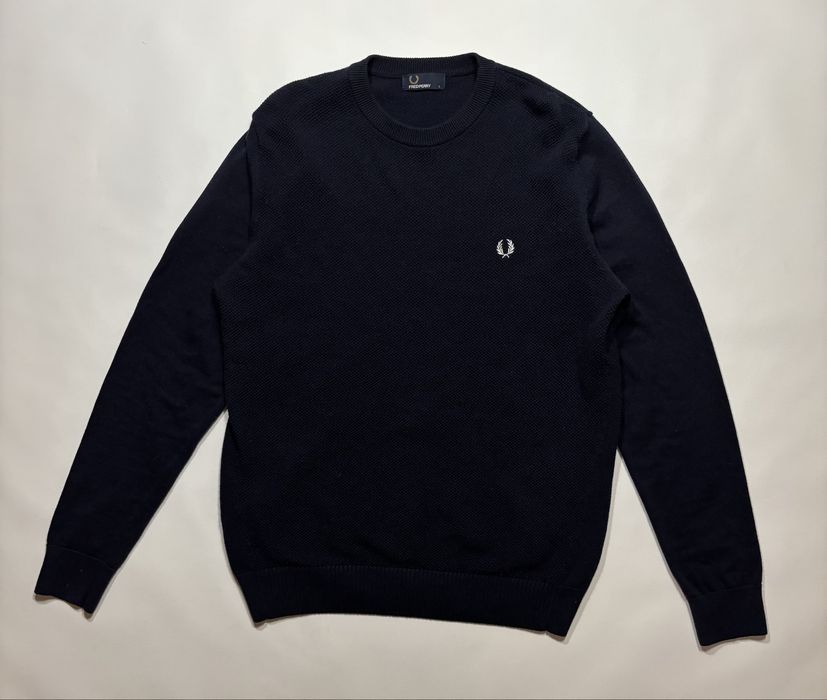 Светр Fred Perry | Оригінал | Вовняний фред пері чоловічий | Синій | Розмір Л